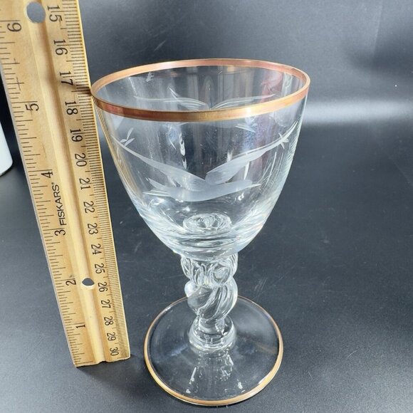 Lyngby Glassworks Lyngby Seagull Porter Glass Etched Birds Cups Glasses Set2 VTG - Picture 4 of 14